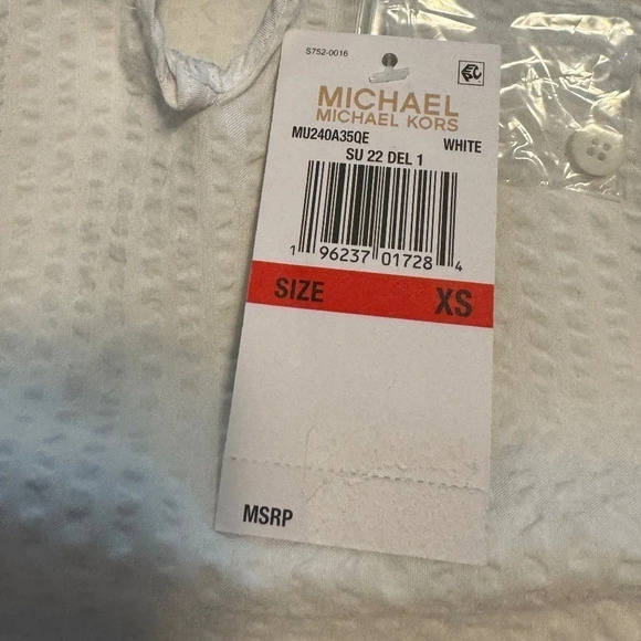 MICHAEL Michael Kors  WHITE TOP COLD SHOULDERS SIZE XSMALL  Viscose / Cotton - Picture 5 of 7